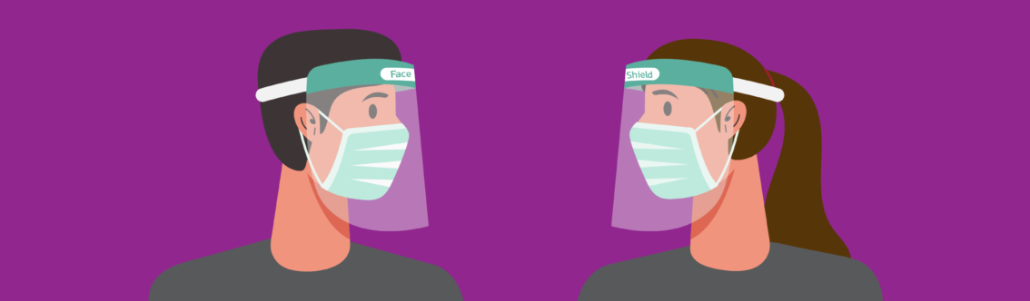 Doctors wearing face shields