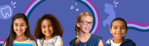 kids on purple background
